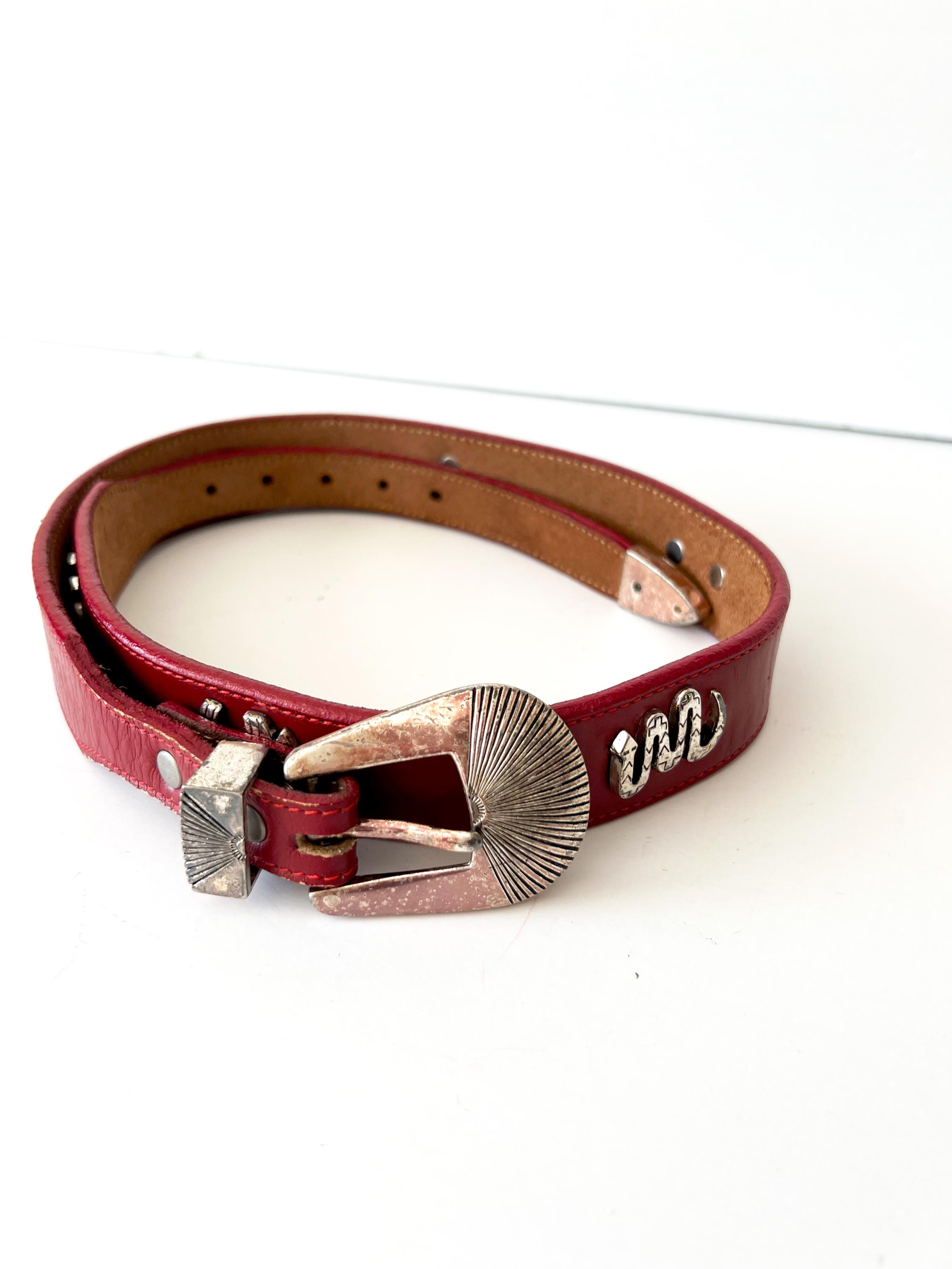 Burgundy Snake Belt - Etsy