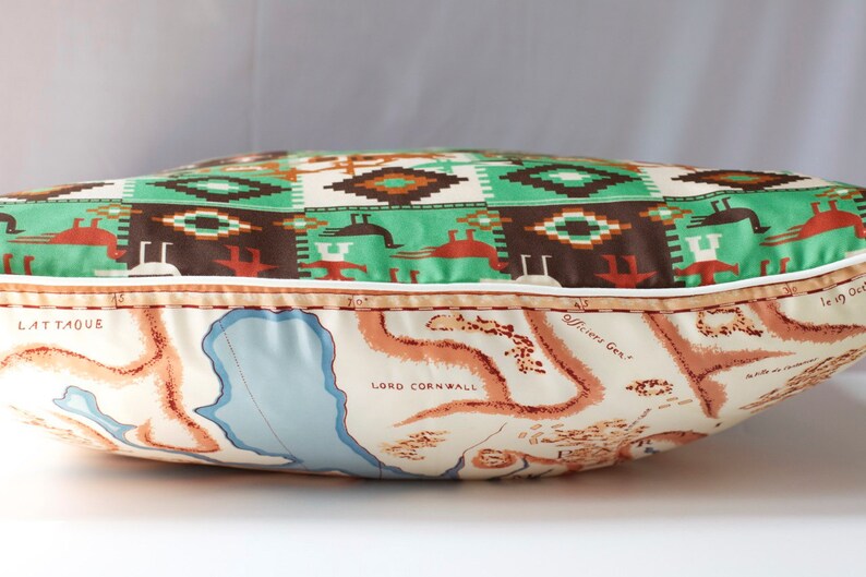 Vintage Scarf Pillow Cover Maryland Map and Native American Etsy