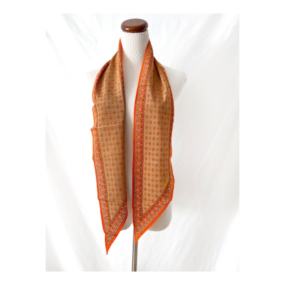 burmel 1970s long silk scarf