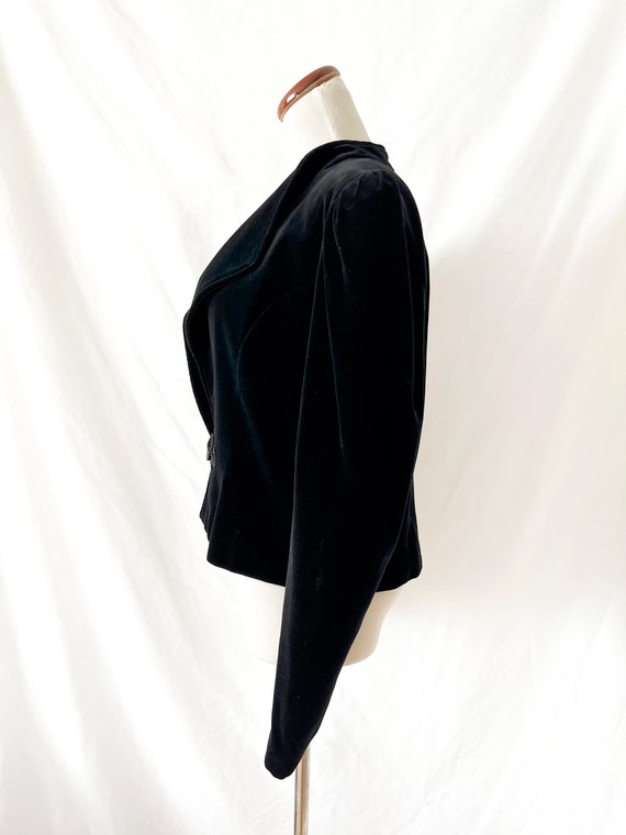 black velvet jacket vintage black velvet blazer m… - image 3