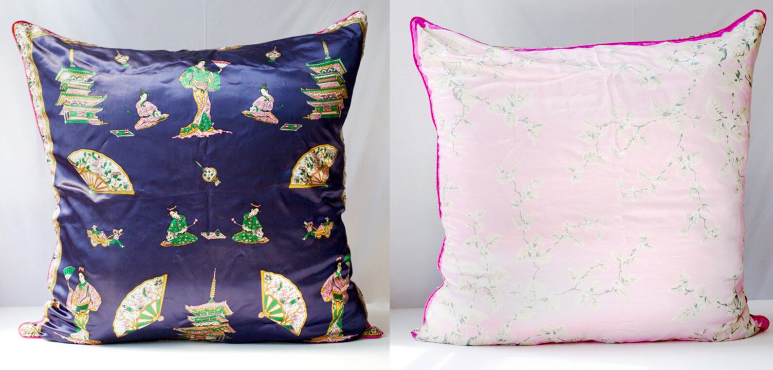 Silk Scarf Pillow Cover Vintage Scarf Pillow Japan & Cherry Etsy