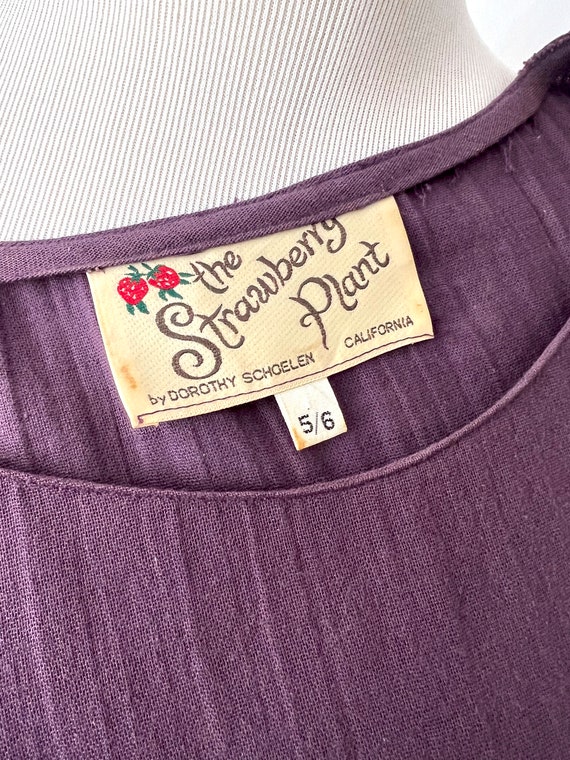 the strawberry plant top / vintage 70s plum purpl… - image 3