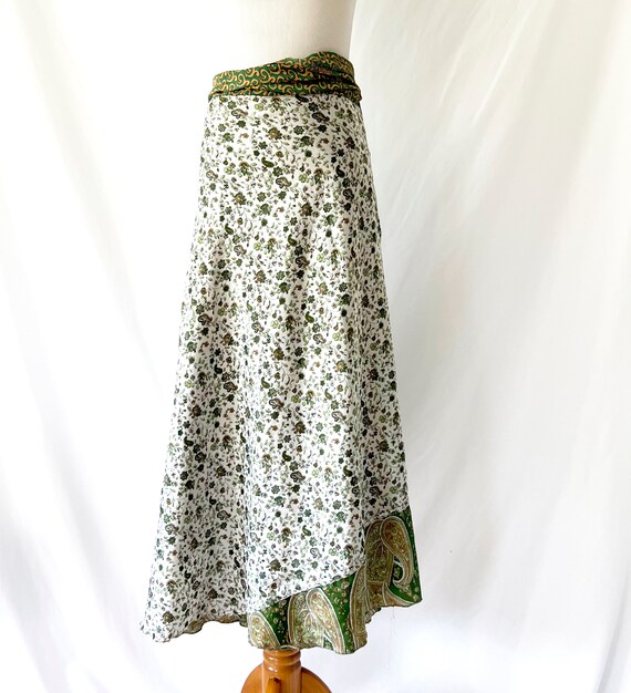 vintage reversible silk wrap skirt xl  xxl - image 7