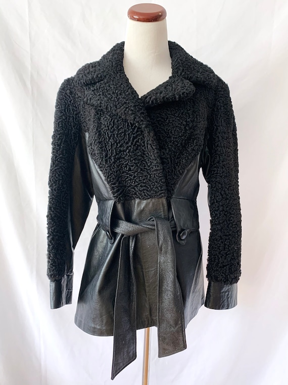 vintage 1970s fur and leather jacket / fadens fur… - image 2