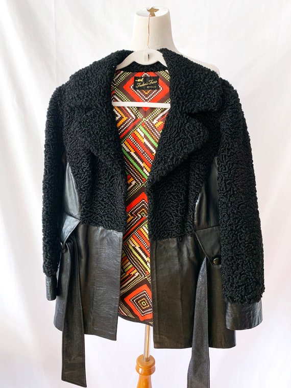 vintage 1970s fur and leather jacket / fadens fur… - image 6