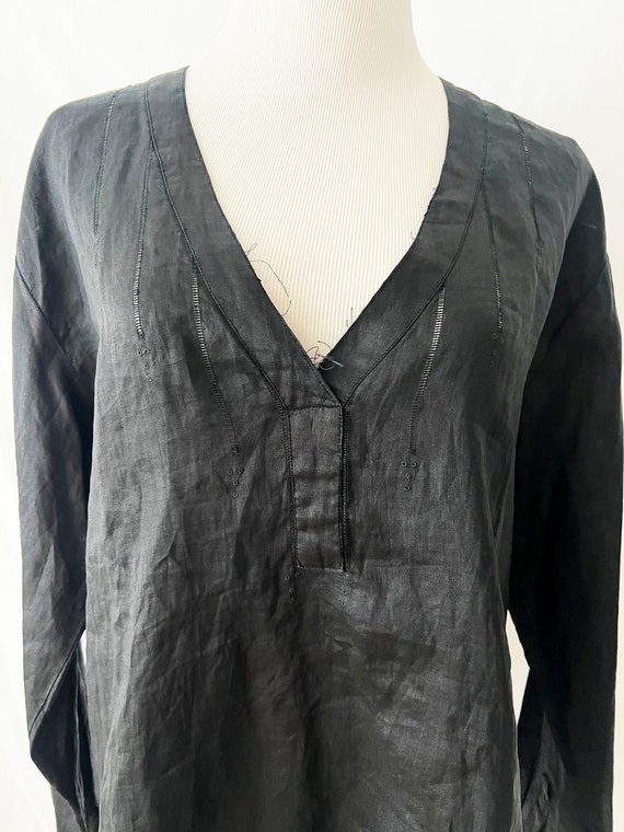 black linen blouse large - image 6