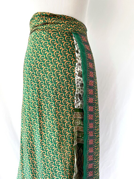 vintage reversible silk wrap skirt xl  xxl - image 3