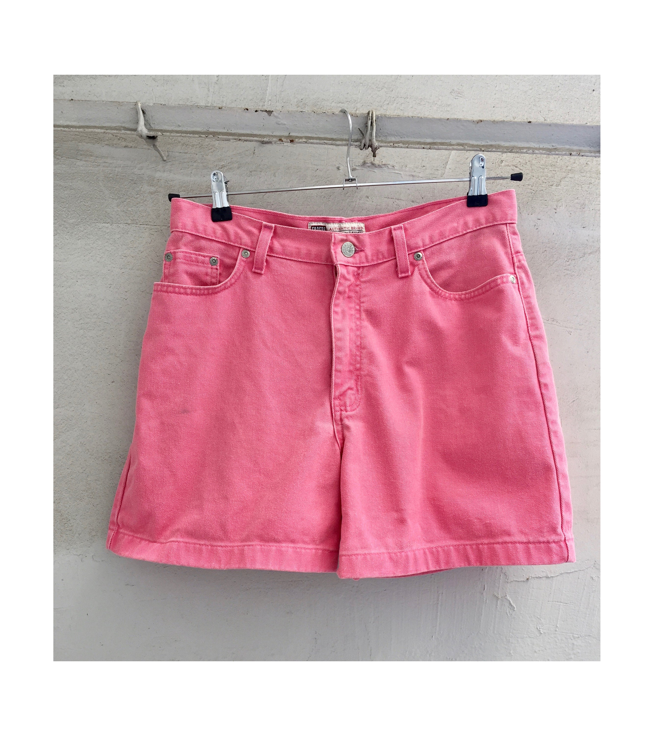 90's PINK Denim Shorts 1990's Jean Shorts Hot Pink Etsy