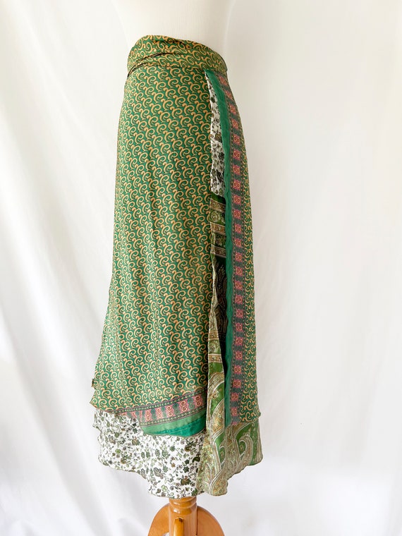 vintage reversible silk wrap skirt xl  xxl - image 5