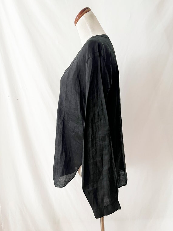black linen blouse large - image 5