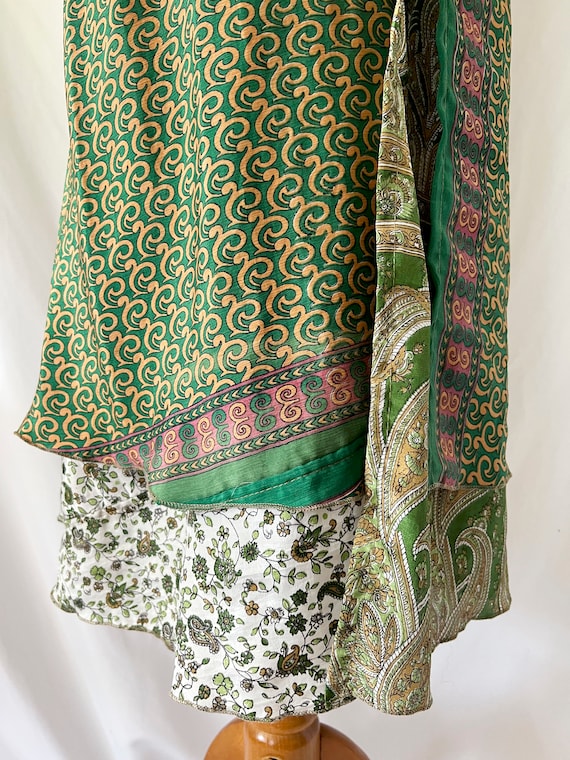 vintage reversible silk wrap skirt xl  xxl - image 4
