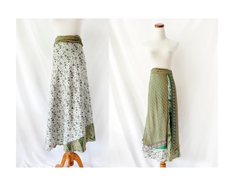 vintage reversible silk wrap skirt xl  xxl