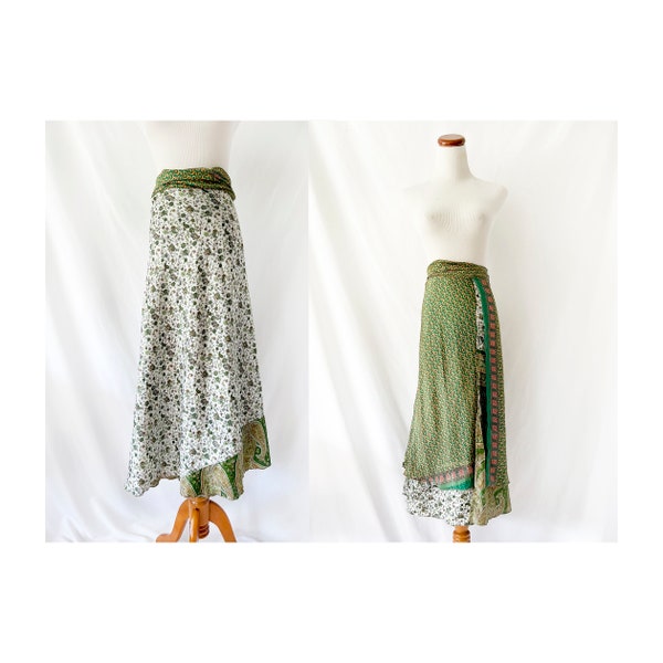 Vintage Tiered Silk Wrap Skirt (One Size)