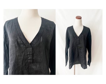 black linen blouse large