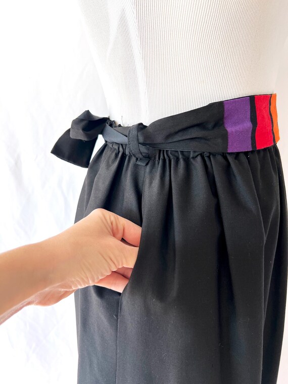 quilted patchwork skirt black with colorful geome… - image 6