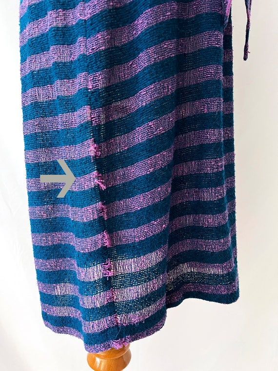 vintage 1980s purple plaid tie front dress / rabb… - image 10