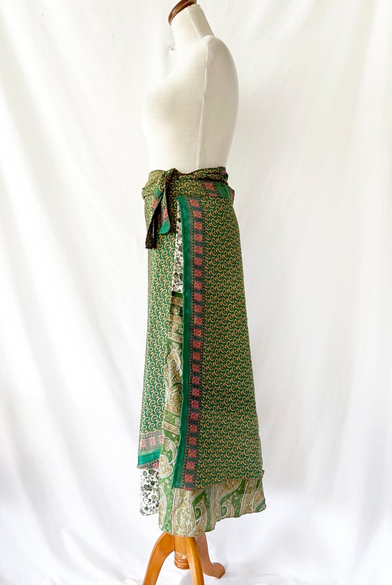 vintage reversible silk wrap skirt xl  xxl - image 6