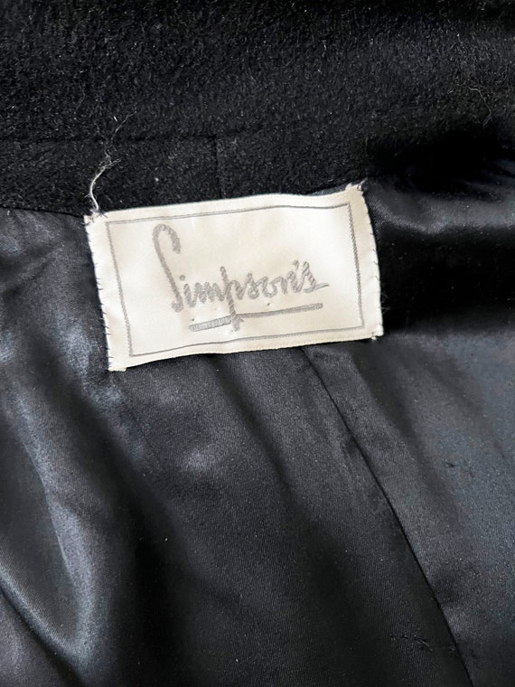 1950s Black Princess Coat, 1950s Heavyweight Prin… - image 10