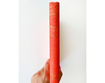 1952 She Was a Queen by Maurice Collis, Historical Novel, Rare vintage Hardcover Book, Red Spine,