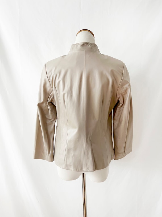 gray leather blazer jacket medium - image 4