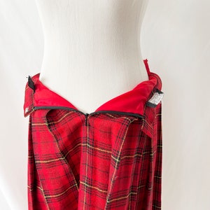 vintage 90s red plaid pleated skirt size 6 image 6