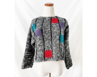 CHAUS 80s gebreide trui met geometrische vormen klein