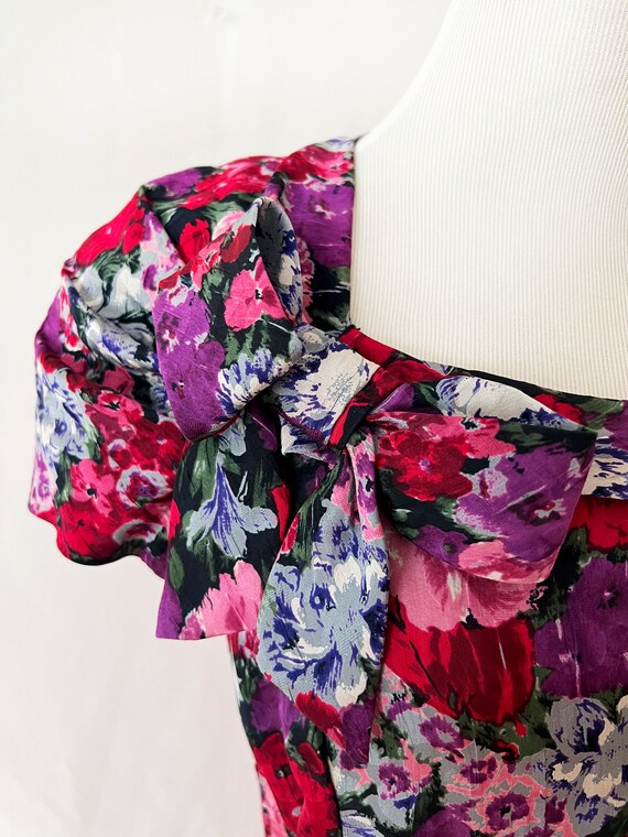 vintage albert nipon dress / floral / silk / spri… - image 7