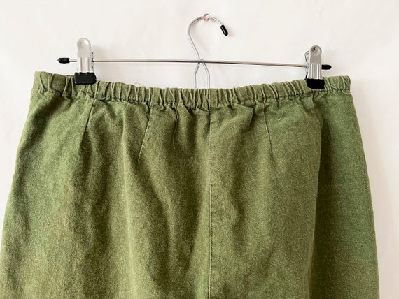 vintage forest green pants / cotton pants / high … - image 4