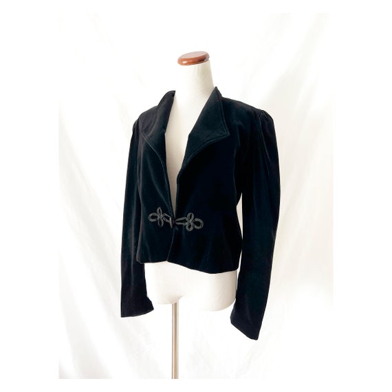 black velvet jacket vintage black velvet blazer m… - image 1