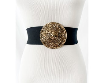 80s medallion elastic belt by pearl / 1989 / small