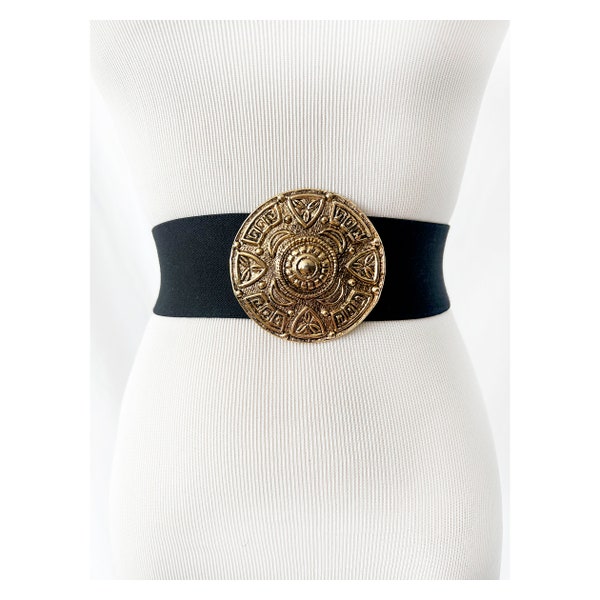 80s medallion elastic belt by pearl / 1989 / small