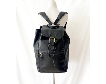 Backpack- Coach Black Leather Mini Daypack With Top Handle