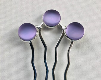 Purple Glass Hair Pin, Hair Comb- Birthday Gift-Hair Accessory- Beach Glass - Ready to Ship- Sumner Hair Accessory-Gift Under 20