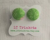 Fabric Button Earrings