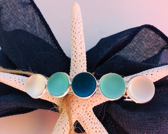 Blue Sea Glass Hair Barrette: Coastal Mermaid Hair Clip