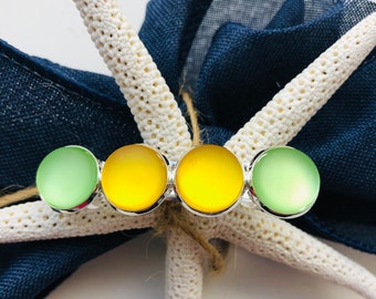 Sea Glass Hair Barrette,  Yellow and green Sea glass, Best Friend Gift, Birthday Gift, Gift under 25,  Teacher Gift, Hair Clip