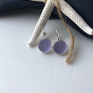 Purple Sea glass Lever back Earrings for Women beach glass earrings, purple glass earrings, birthday gift, best friend gift,gift under 30 image 10