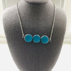 Sea Glass Aquamarine Blue 18 inch Cultured Sea Glass Necklace Beach Glass Lover Best Friend Gift Best Selling Items Gift under 25 image 1