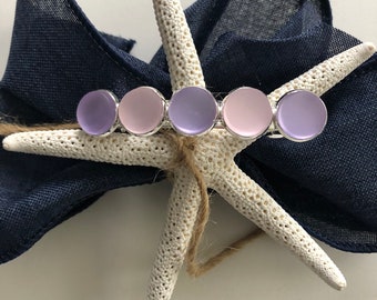 Lavender & Pink Sea Glass Hair Barrette, Gift for Her