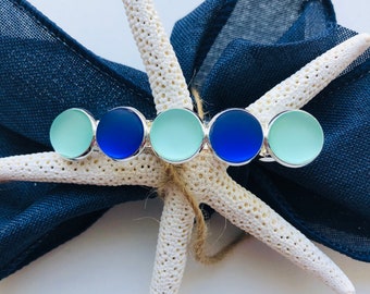 Seafoam Green and Blue Sea Glass Hair Barrette for Women, Birthday Gift, Hair Clip, Best Friend Gift, Best Selling Item, Thick Hair Barrette