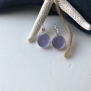 Purple Sea glass Lever back Earrings for Women beach glass earrings, purple glass earrings, birthday gift, best friend gift,gift under 30 image 6