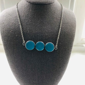 Sea Glass Aquamarine Blue 18 inch Cultured Sea Glass Necklace Beach Glass Lover Best Friend Gift Best Selling Items Gift under 25 image 2