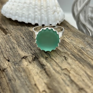 Seafoam Green Adjustable Cultured Sea glass Ring, Birthday Gift, Best Selling Item, Beach Jewelry, silver ring, beach glass, gift for her,