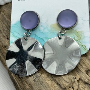 Purple Sea Glass Dangly Earrings, Beach Glass Jewelry for her, Birthday Gift, Best Selling Items, Gift under 25, purple sea Glass Earrings
