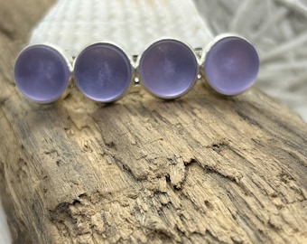 Purple Sea Glass Hair Barrette: Ocean-Kissed Elegance