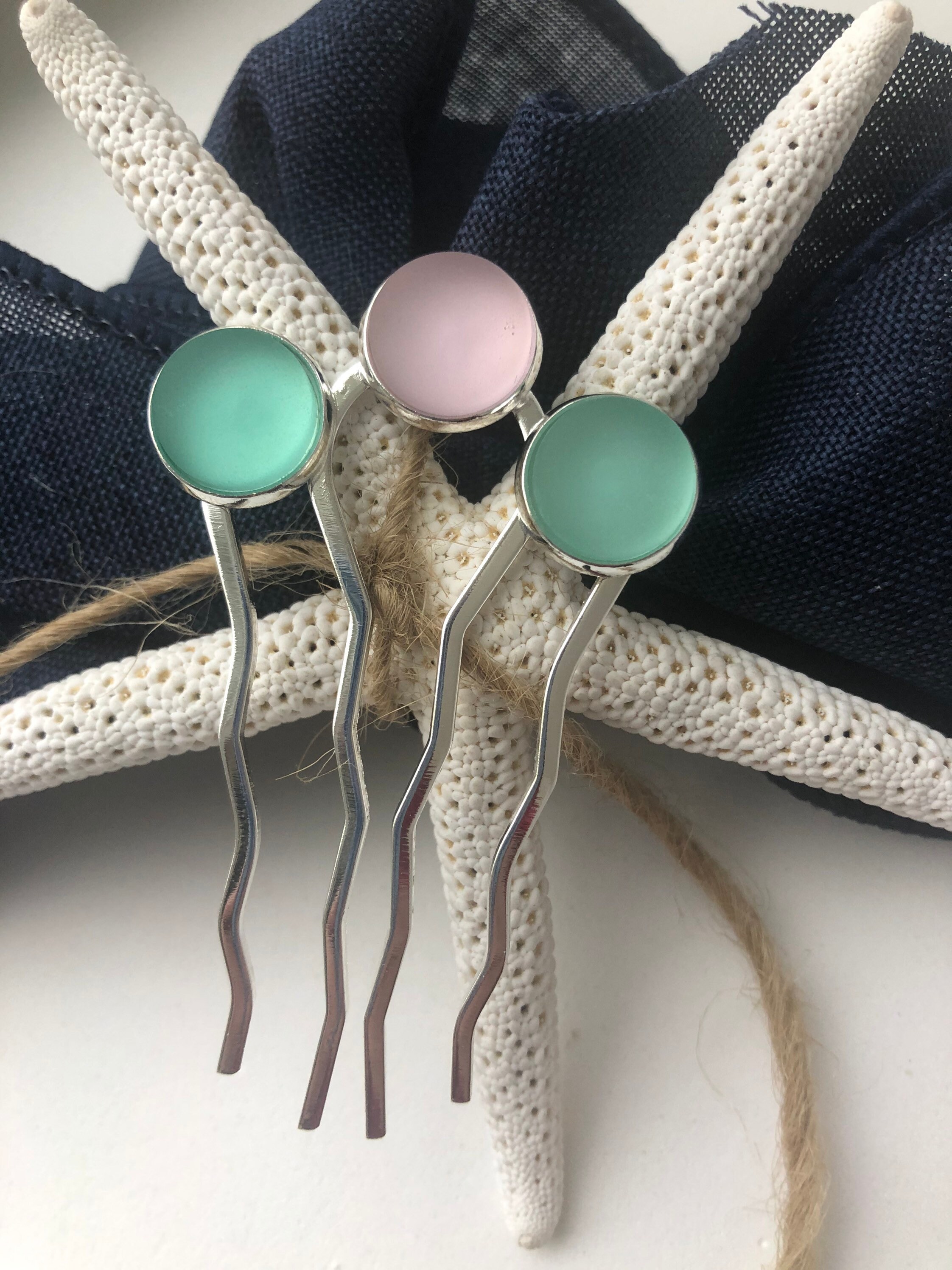 Green and Pink Sea Glass Glass Hair Pin Birthday GiftHair Etsy Italia