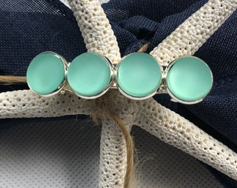 Sea Glass Hair Barrette, Sea foam Green Cultured Sea Glass Hair Clip, Gift under 25, Best Selling items, gift for her, best friend gift,