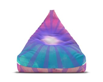 Purple & Blue Sunburst Bean Bag Chair Cover (no insert)