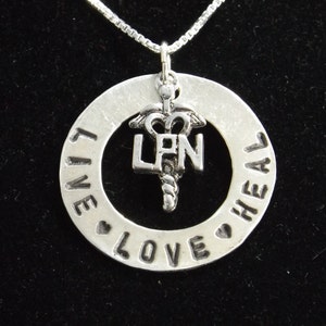 LPN Live Love Heal Necklace Nurse Necklace LPN Graduation - Etsy