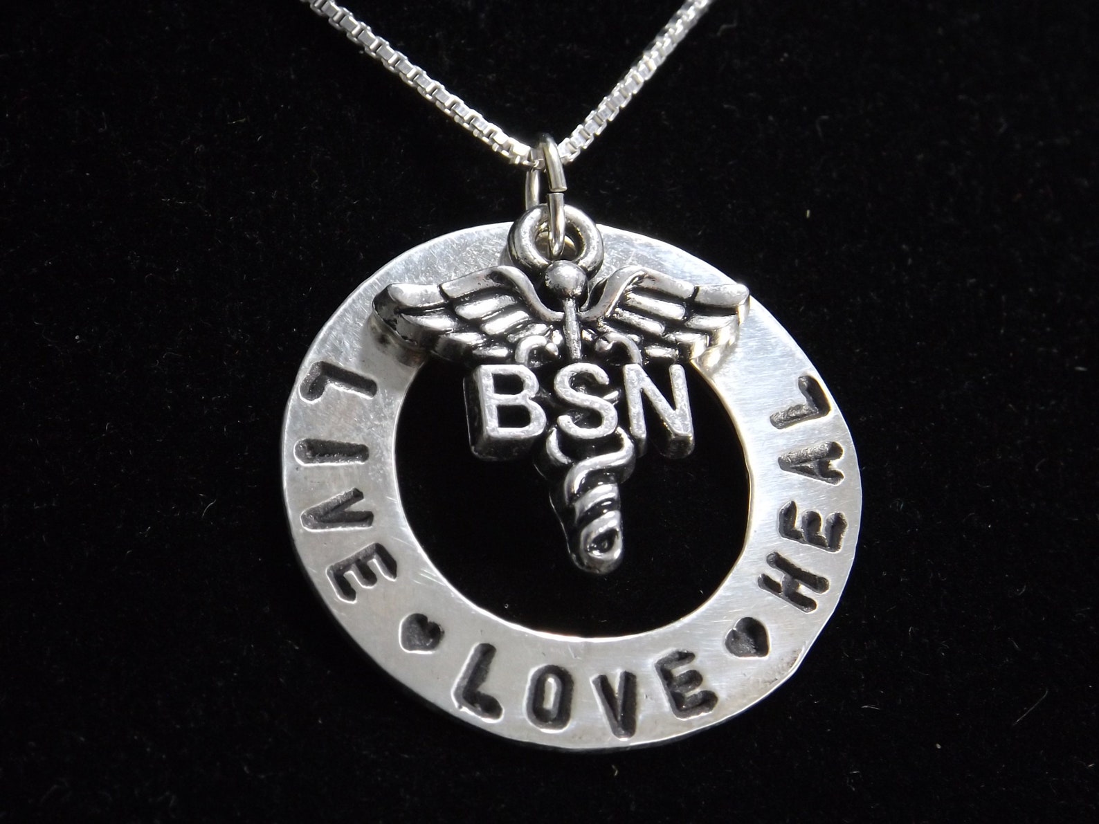 BSN Live Love Heal Necklace BSN Nurse Graduation Gift Gift - Etsy